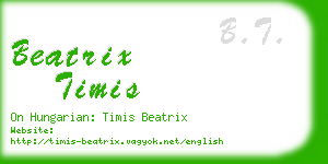 beatrix timis business card